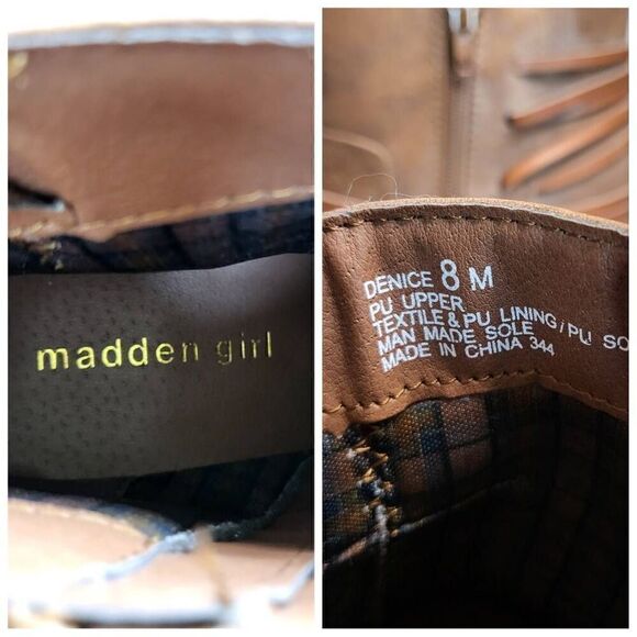 NEW MADDEN GIRL Denice Strapped Brown Ankle Booties Size 8 - Picture 12 of 12